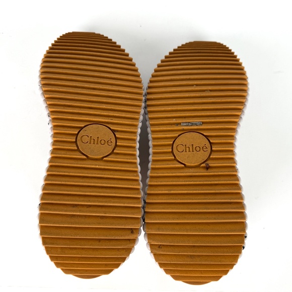 CHLOE Nama Stitch Walking Beige Biscotti Sneakers 38, 7.5 - Picture 11 of 13